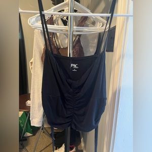 black drawstring tank